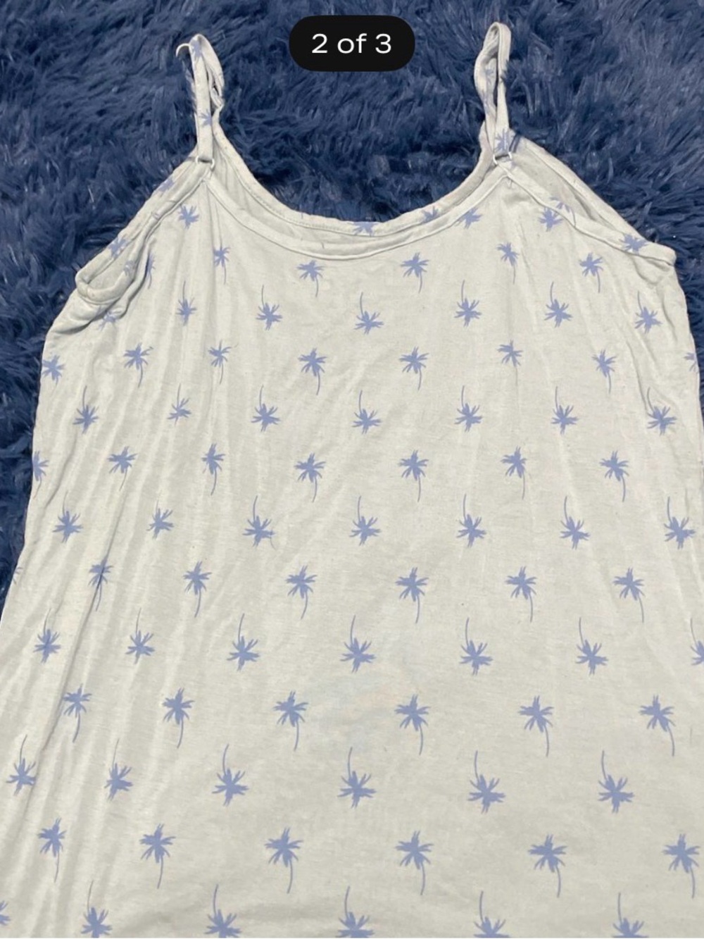 Maidenform White Camisole with Light Blue Palm Print - Picture 2 of 3